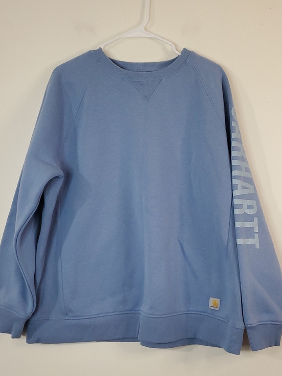 Carhartt Tops - Carhartt Womens Relaxed Fit Crewneck Sweatshirt Size 2X Textured Arm Logo